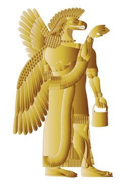 Eagle-headed Assyrian God, Apkallu