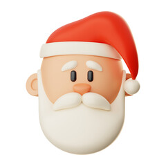Premium Christmas santa claus icon 3d rendering on isolated background PNG