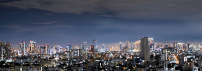 Blur Bokeh Panorama of Bangkok Night City in Thailand , Soft Focus Backgound wallpaper