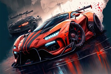 Naklejka premium Modern And Sport Car Illustration