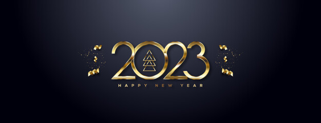 Fototapeta na wymiar 2023 Happy New Year Greeting Card