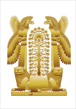 Eagle-headed Assyrian Gods, with  Sacred Tree of Life/Tree Of Knowledge