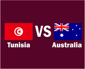 Tunisia And France Flag Emblem With Names Symbol Design Africa And Europe football Final Vector African And European Countries Football Teams Illustration