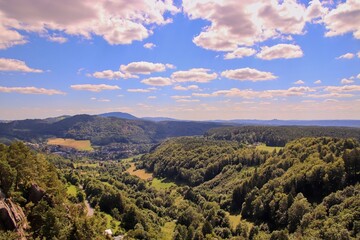 Fototapeta premium A lookout to the landscape of Czech Paradise from castle Frydstejn, Czech republic