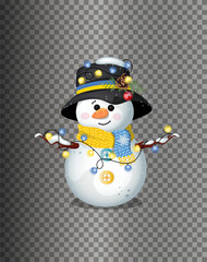 snowman with broom