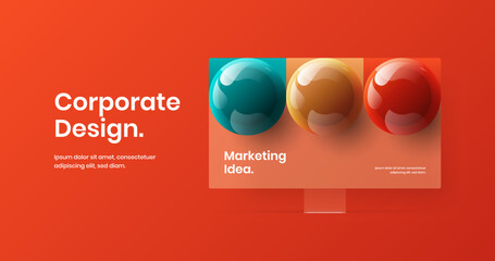 Minimalistic computer monitor mockup website layout. Abstract landing page vector design illustration.