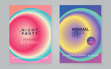 House Flyer. Techno And Exhibition Template. Dynamic Background For Cover Concept. Indie Art For Brochure. Fun Neon Fest. Rainbow House Flyer