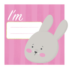 Vector bunny in flat style 