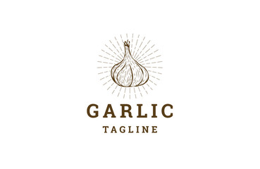 Garlic logo icon design template