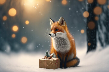 red fox in the snow