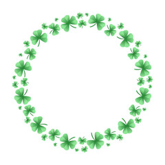 Round frame with clover leaves