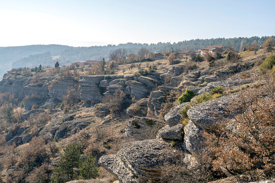 Stone terrace in Karabuk, Turkey.Canyon formed by naturally formed stones and trees,beautiful landscape