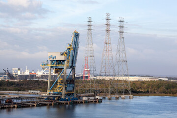 Fototapeta premium Jacksonville City Electrical Towers By St. Johns River