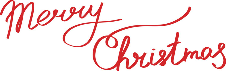 Merry Christmas lettering isolated. Hand made lettering calligraphy inscription. Vector art.