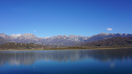 lake and mountains