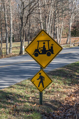 Street signage for crossing ahead