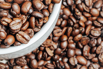 Obraz premium coffee cup beans background