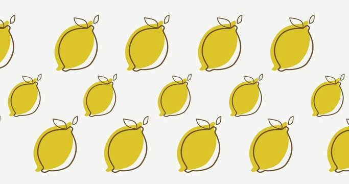Lemon fruit natural pattern background animation