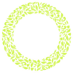 Leaf, Organic Image, Floral Composition Circle Shape for Ornate, Decoration or Graphic Design Element. Format PNG