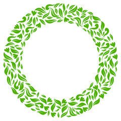 Leaf, Organic Image, Floral Composition Circle Shape for Ornate, Decoration or Graphic Design Element. Format PNG