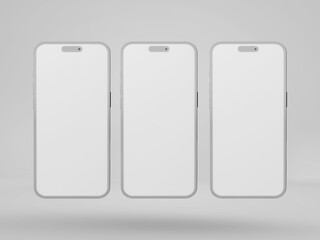 Phones on the front side. 3D rendered Illustration.
