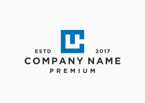 letter uc square logo design vector illustration template