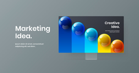 Isolated monitor mockup presentation template. Abstract web banner vector design illustration.