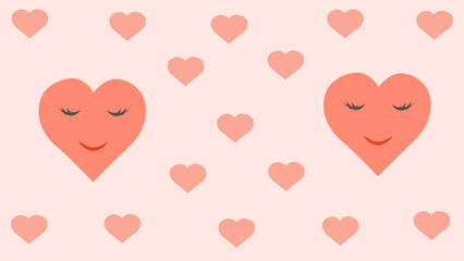 red hearts background for Valentine's Day