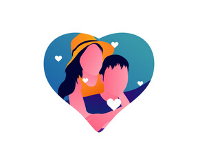illustration of Love romantic people flat design