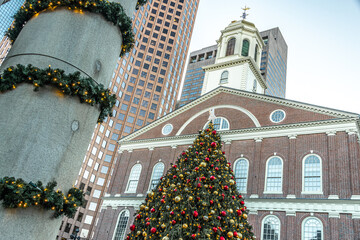 Christmas decorations in Boston
