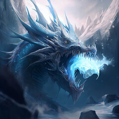 Ice Dragon for fantasy card game cards