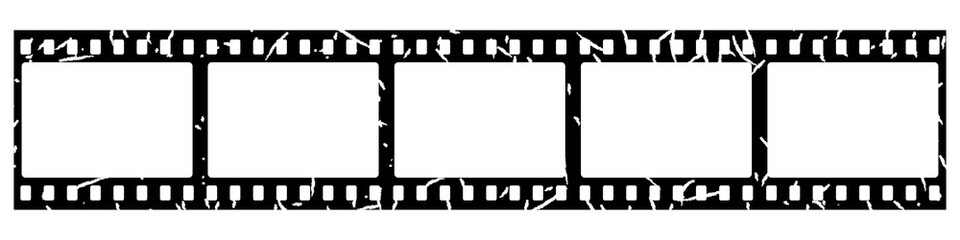 Filmstrip. Seamless film strips on isolated background. Vector blank photo frames. Vintage cinema and photo tape. Retro film strips. Vector EPS 10 - obrazy, fototapety, plakaty