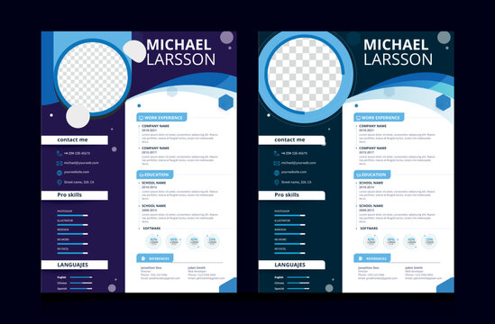 Colorful blue Resume/CV template