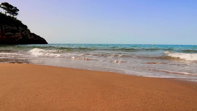 Beautiful landscape of the La Pineda beach in Salou Spain.