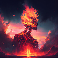 Fire Elemental trading card art