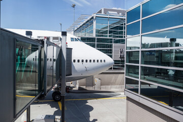 aircraft at gate position at the airport