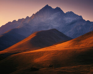 sunrise in the mountains