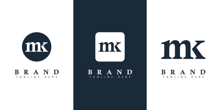 Modern Letter MK Logo, suitable for any business or identity with MK or KM initials.
