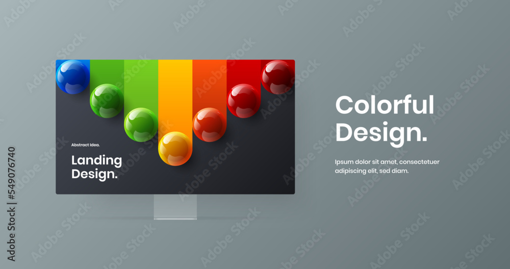 Wall mural amazing website screen vector design layout. clean monitor mockup web project illustration.