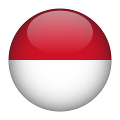 Monaco 3D Rounded Flag with Transparent Background 