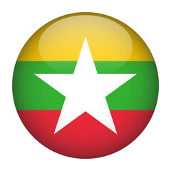 Myanmar 3D Rounded Flag with Transparent Background 