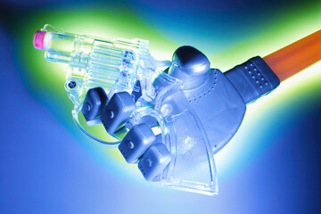 Robotic Hand with Water Pistol