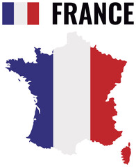 France Political Map Contour With Flag