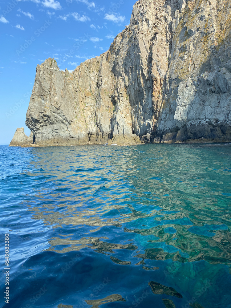 Wall mural The volcanic rock formations along the sea strip on Imbros island of Gökçeada are called Cheese cliffs. Canakkale Turkey