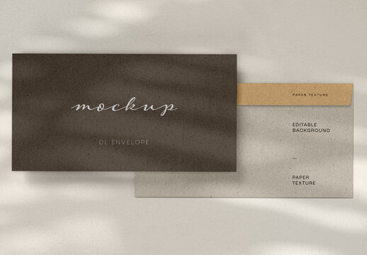 Envelope Mockup Design with Overlay Shadow and Editable Background