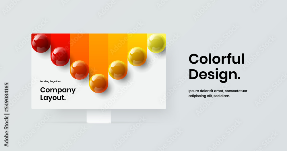 Sticker vivid display mockup banner concept. isolated presentation vector design layout.