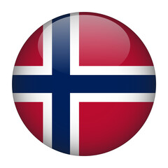 Fototapeta premium Norway 3D Rounded Flag with Transparent Background 