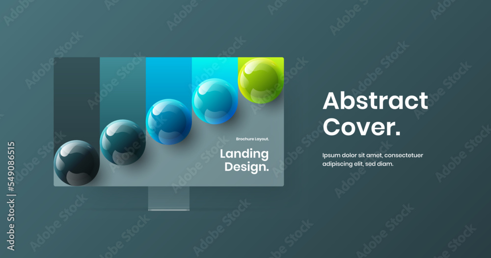 Wall mural colorful site screen vector design layout. abstract computer display mockup landing page illustratio