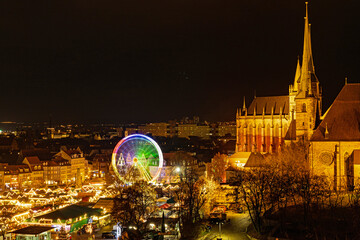 cathedral square with christmas market in Erfurt