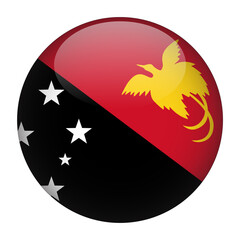 Papua New Guinea 3D Rounded Flag with Transparent Background 